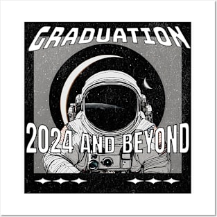 Graduation 2024 and Beyond Astronaut Eclipse space and stars Posters and Art
